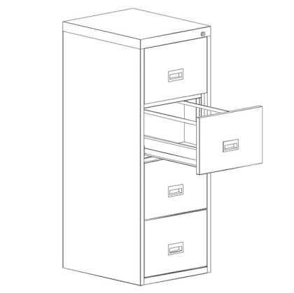 Огнеупорен шкаф за висящи папки File Locker SZK301 OG Единичен с 4 чекмеджета, 53x63.5x138 cm, Сив Огнеупорен шкаф за висящи папки File Locker SZK301 OG Единичен с 4 чекмеджета, 53x63.5x138 cm, Сив
